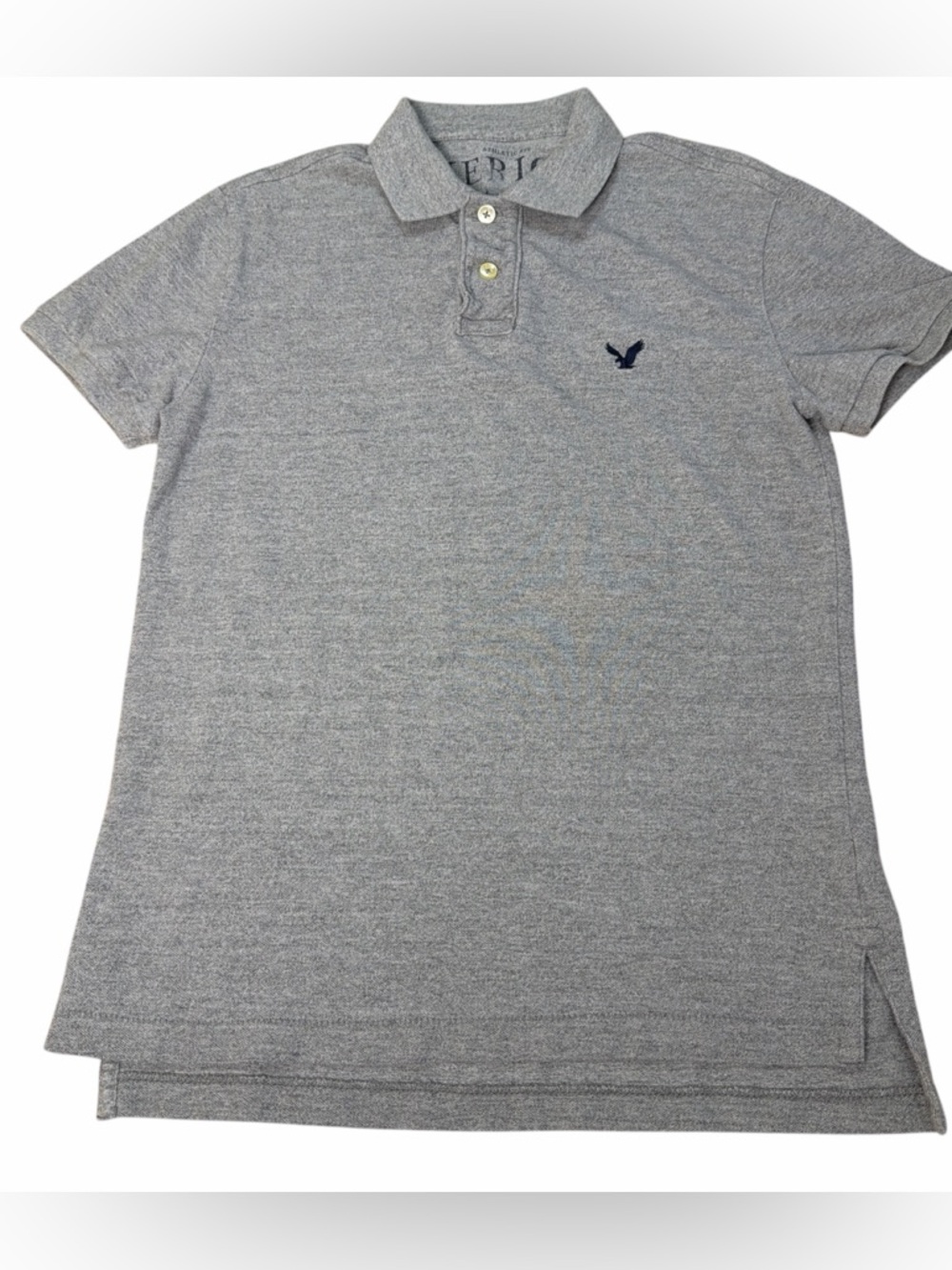 Grey Vintage American Eagle Polo Shirt Size Small